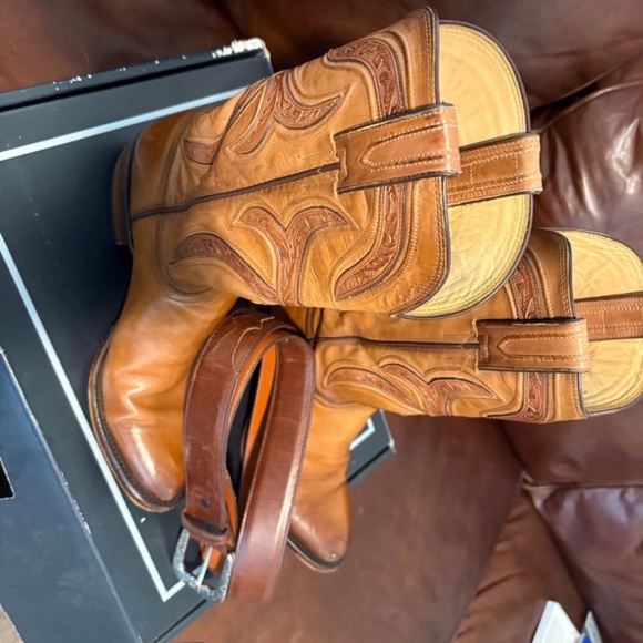 Lucchese Knox cowboy boots and matching belt size 10 and belt size 36 main image 8